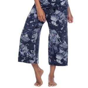 Honeydew Intimates Palazzo Pajama Lounge Bottoms Navy Tie Dye Capris Size L